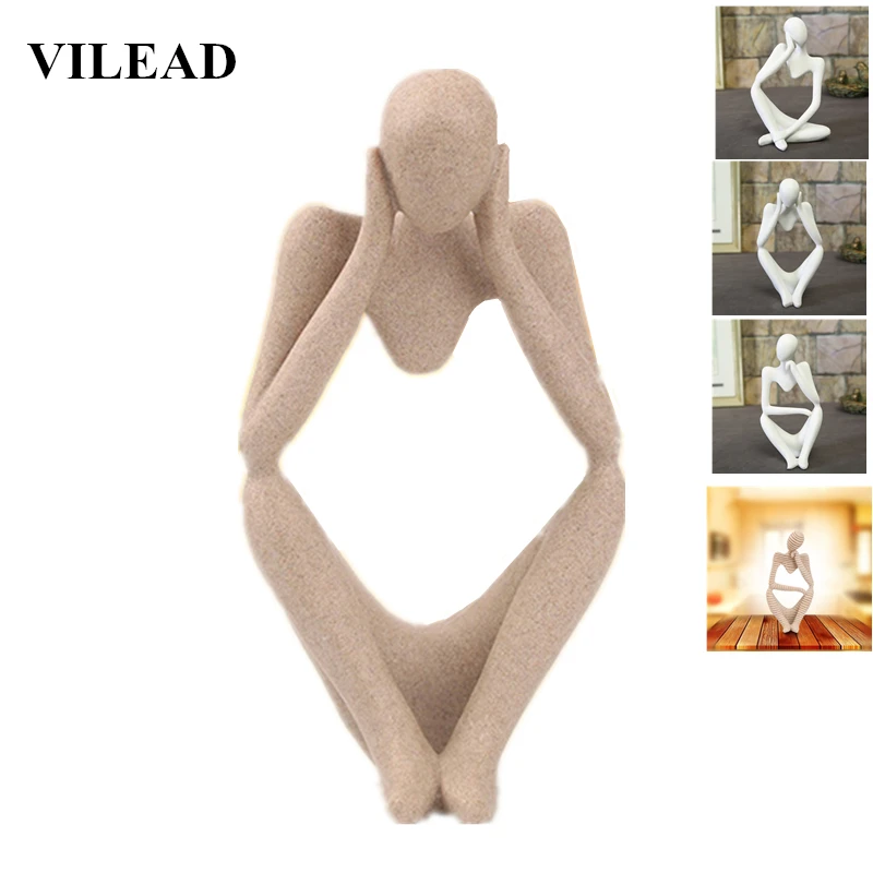 VILEAD 9 тип натуральный песчаник мыслитель статуя миниатюры Thingking человек сувениры медитация Статуэтка украшение дома аксессуары