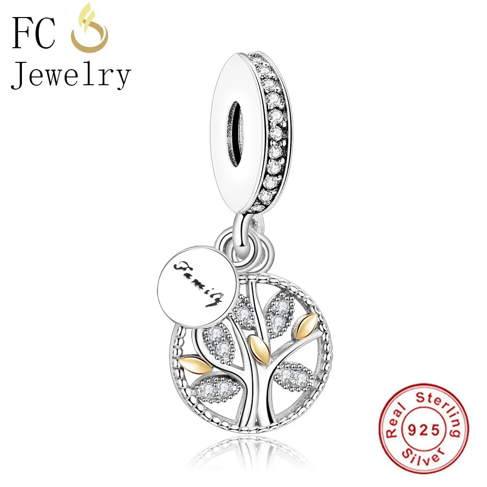 FCJ0516 FC ювелирные изделия подходят к оригиналу Pandora браслет 925 пробы серебро Италия макаронные изделия вилка Mr лук бусины "галстук" кулон Berloque подарок - Цвет: FCJ0516