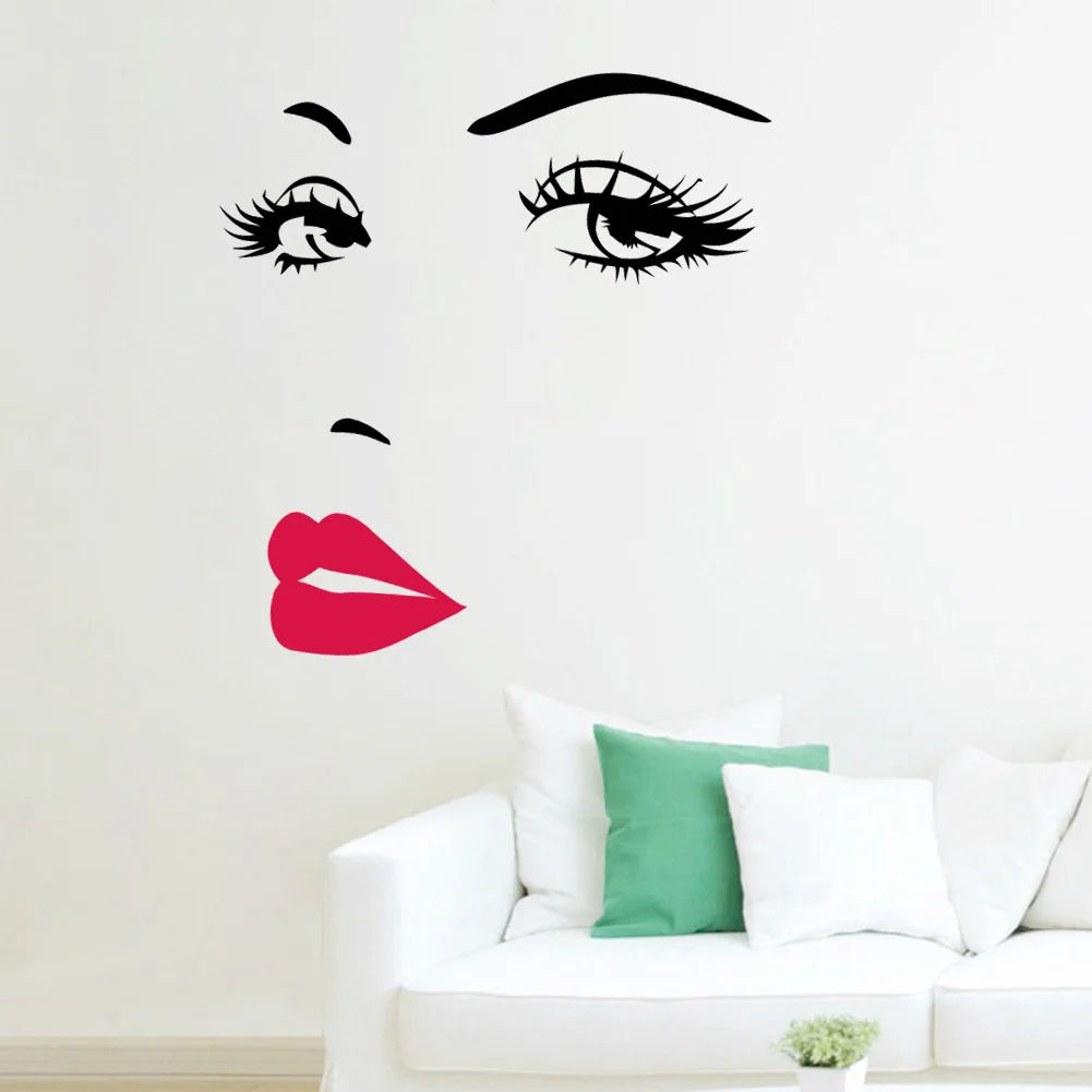 Сделай Сам красивые глаза и губы наклейки на стену 8469 украшение для дома | Дом сад
