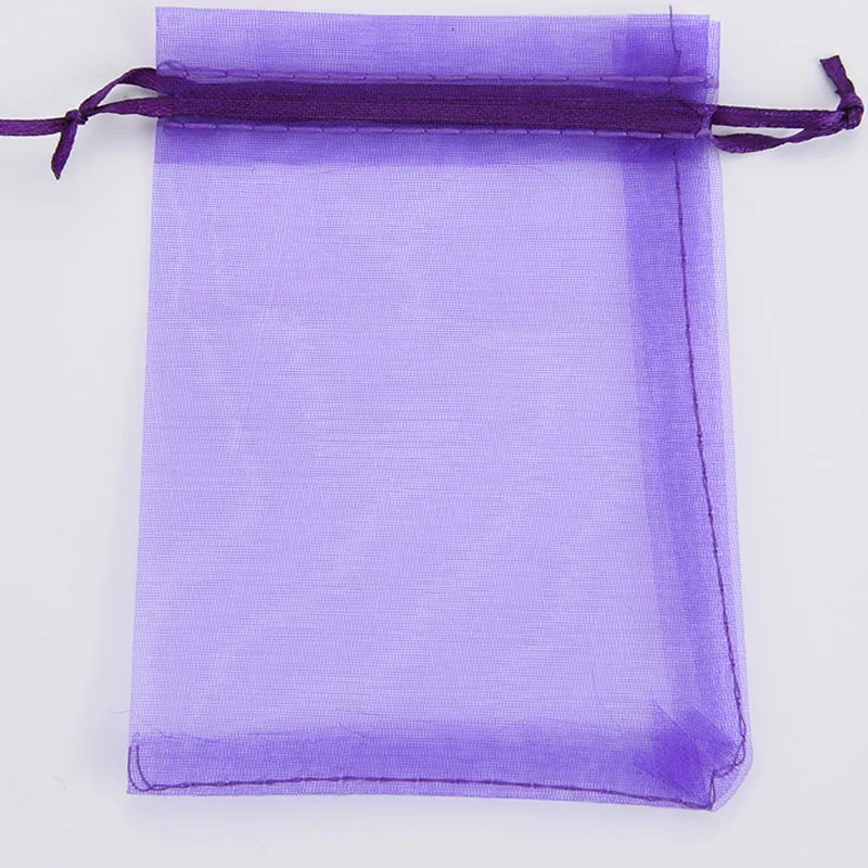 dark purple 50 шт., 7x9, 9x12, 10x15, 13x18 см, сумки из органзы для упаковки ювелирных изделий, сумки для украшения свадебной вечеринки, подарочные пакеты и сумки - Цвет: dark purple