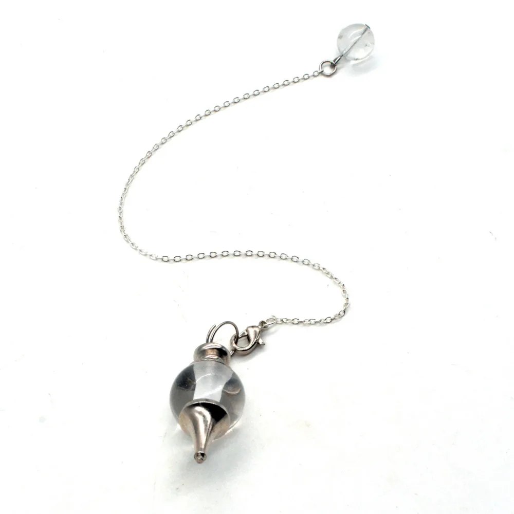 2019 Clear Crystal Charms Pendant Necklace Silver Plated Faceted  Dowsing Stone  Fashion Jewelry