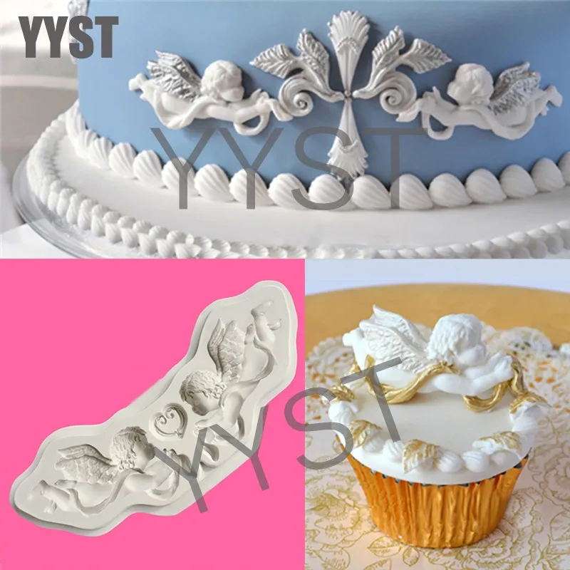 Yueyue Sugarcraft 1 шт силиконовая форма с изображением ангела помадка форма для украшения торта инструменты форма для шоколадной мастики