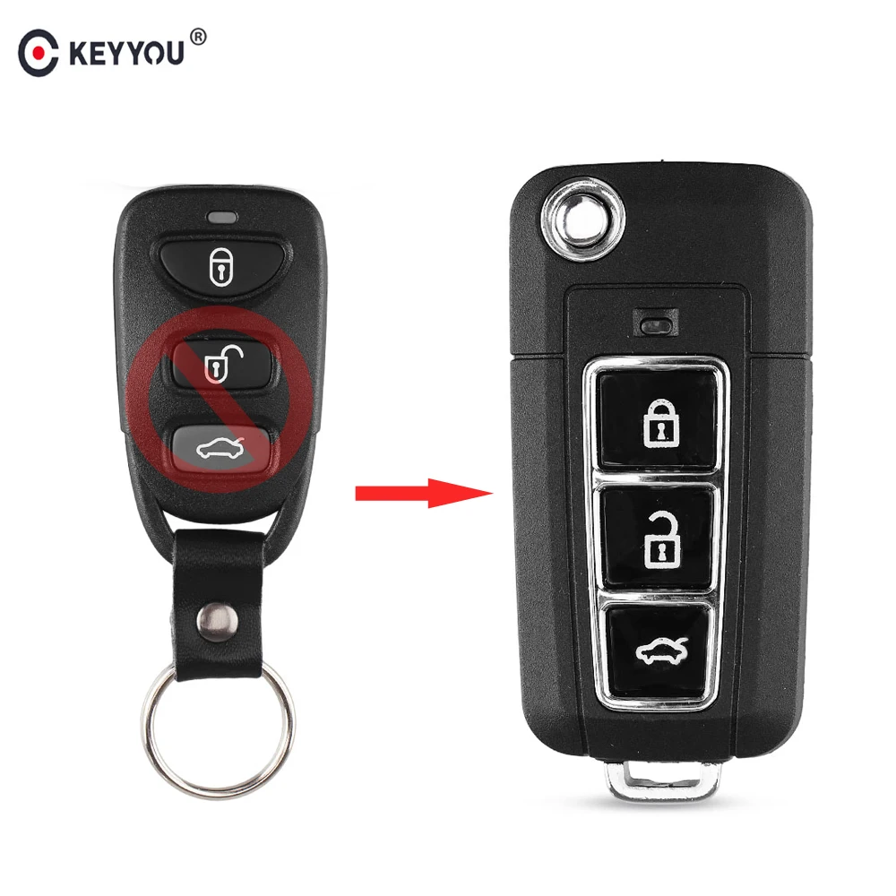 KEYYOU модифицированный раскладной чехол для ключей с 3 кнопками Kia Cerato Carens Spectra Forte