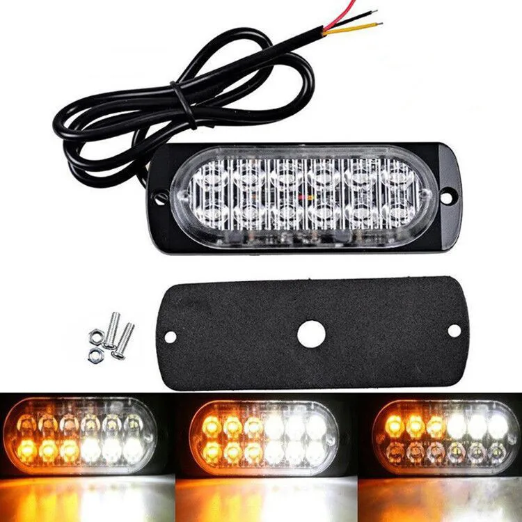 12 led warning light Strobe light Side lamp Daytime running lights Turn signal motorcycle lead indicator amber dash 12v lead