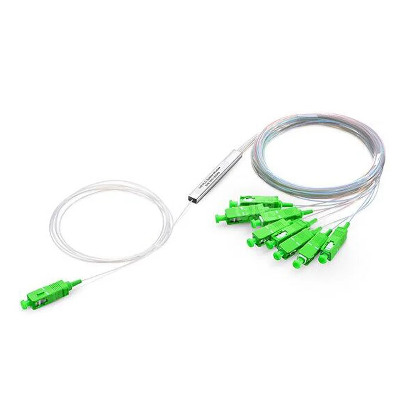 50шт 0.9мм SM разветвитель PLC 1x8 SC APC MINI трубка 1310/1550нм на