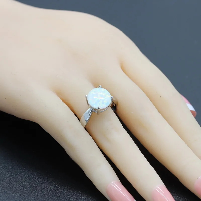 Женское кольцо из стерлингового серебра 925 пробы с круглым австралийским