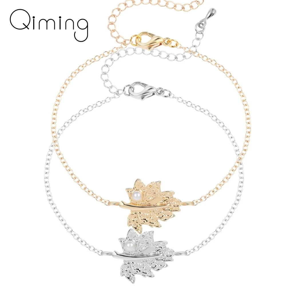 Ювелирные изделия ручной работы аксессуары браслет с узором листьев из сплава