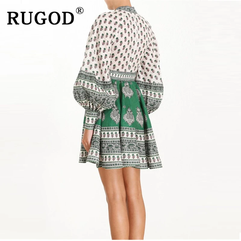 Женское винтажное платье с цветочным принтом RUGOD Модные Вечерние Платья миди