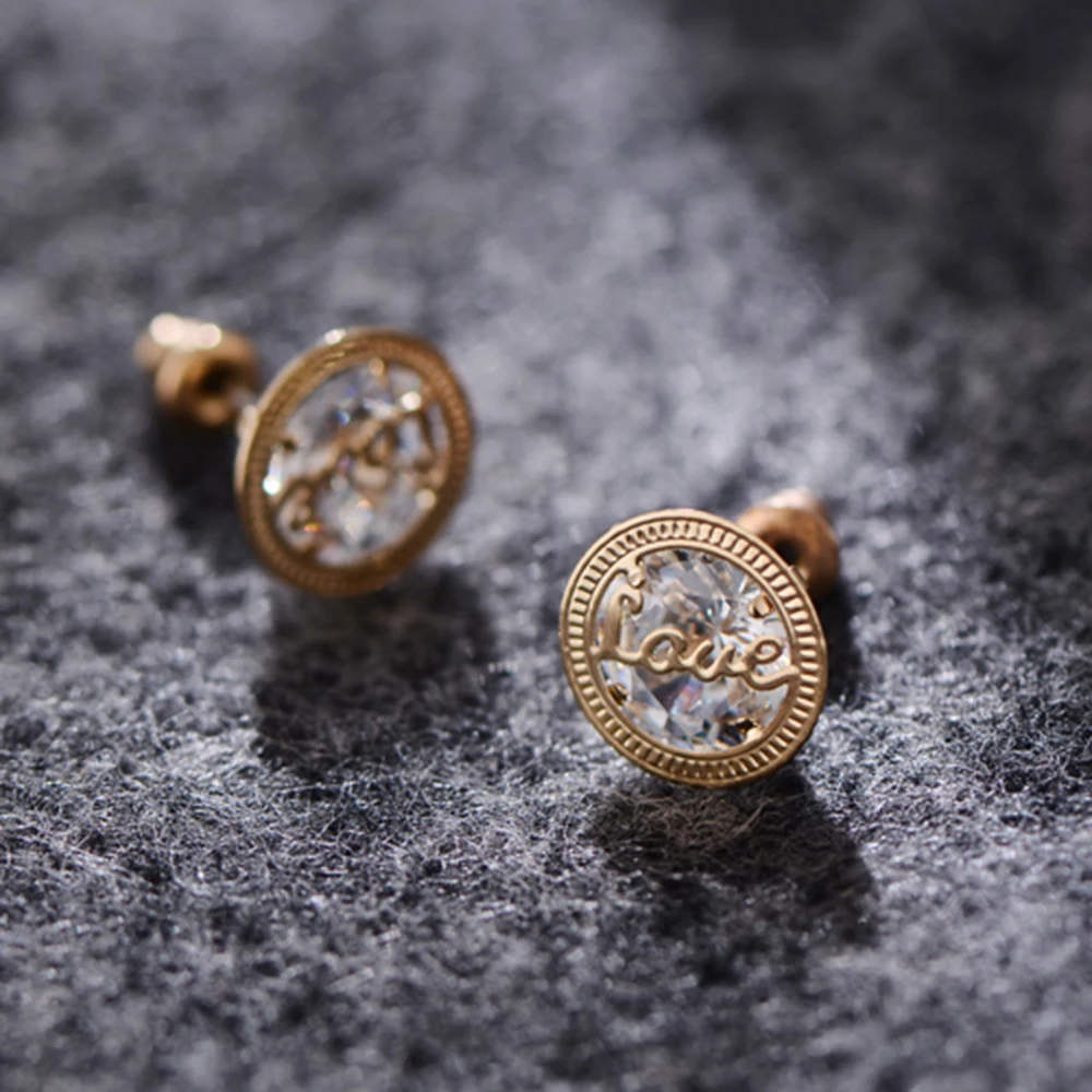 YAOLAGE новые корабли Циркон серьги Мода любовные письма цвета: золотистый