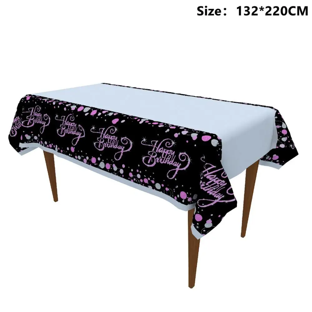 Pink Tablecloth Taoup 40th день рождения посуда бумажные тарелки баннеры скатерть полотенца с днем рождения 40 украшения для взрослых родителей - Цвет: Pink Tablecloth