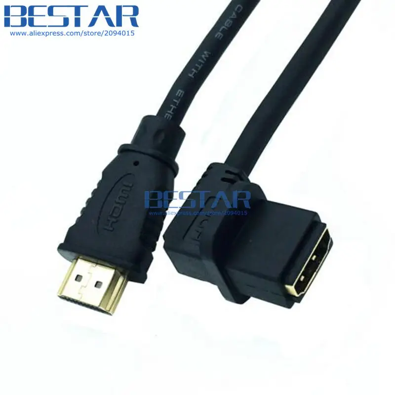 100 шт/лот) 1,5 м 5 футов 150 см HDMI Мужской и Женский 90 градусов левый угол Панель Крепление с винтами расширение позолоченный адаптер кабель