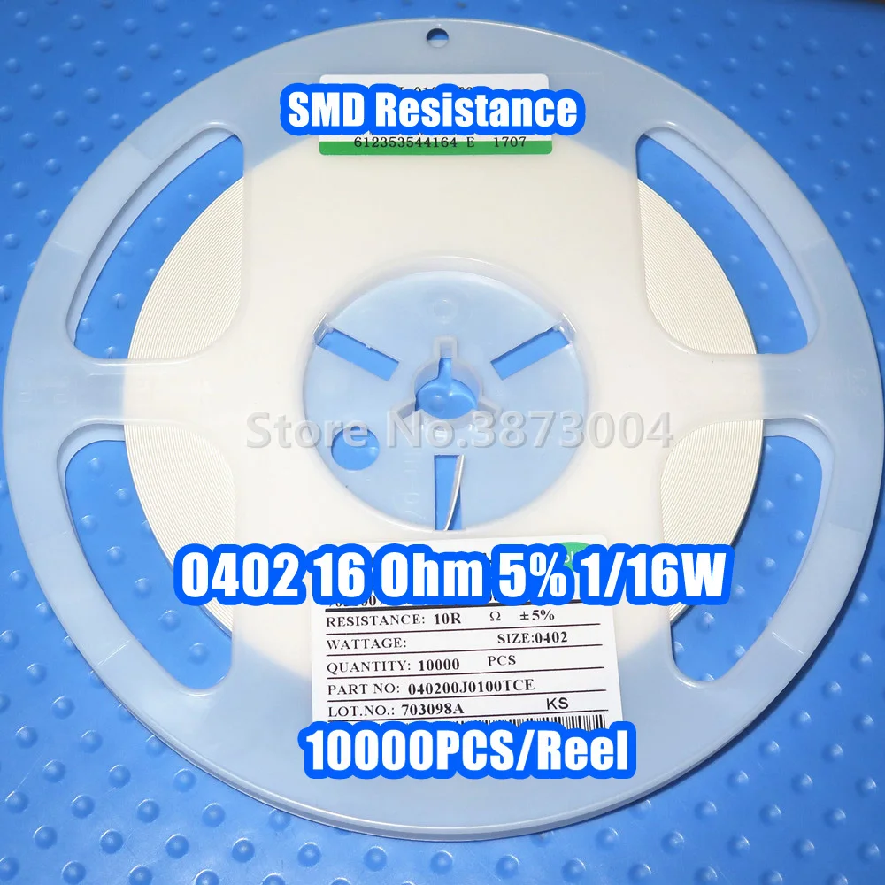 

1 Reel 0402 16R 16 Ohm 5% 1/16W SMD resistance 10000PCS/Reel