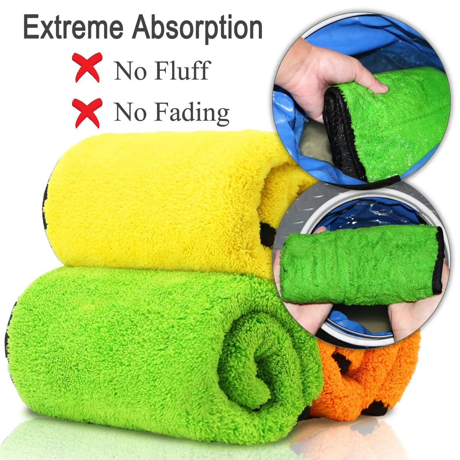 Car Drying Towel Dual Layer Ultra-Thick Microfiber Polishing Waxing Cleaning Cloth and | Автомобили и мотоциклы