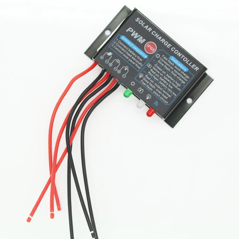 1 шт. 10А водонепроницаемый солнечной панели батареи Контроллер солнечного заряда