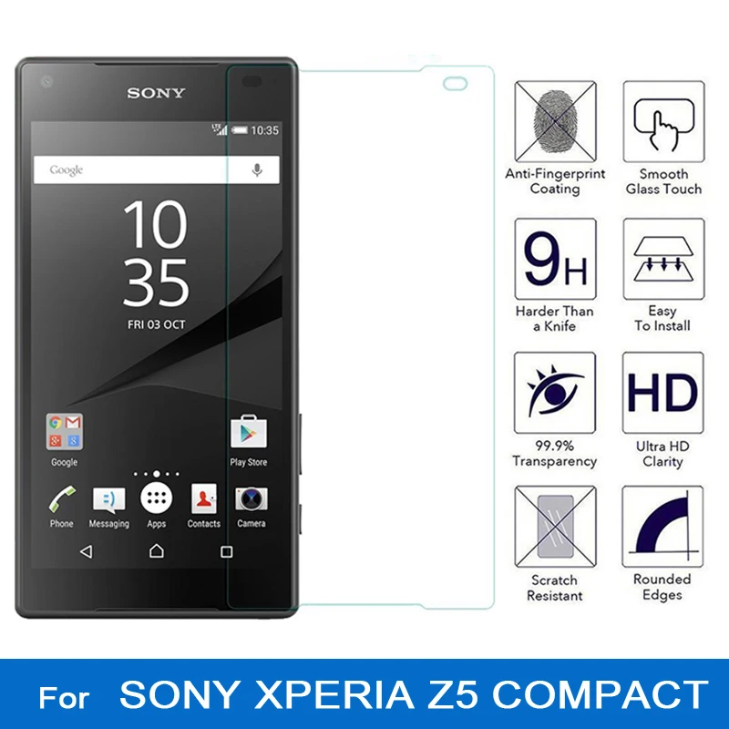 Премиум Закаленное стекло для sony xperia z5 compact защита экрана ЖК пленка mini/z5 5803 e5823