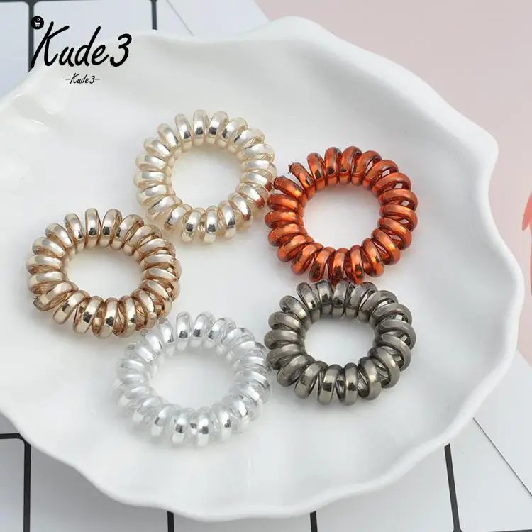 Разноцветные эластичные резинки для волос спиральная форма конский хвост