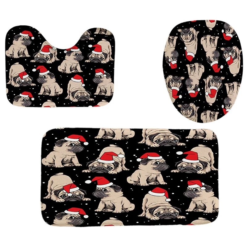 4 шт. Домашний набор декора ванной комнаты крутой черный фон Рождественский