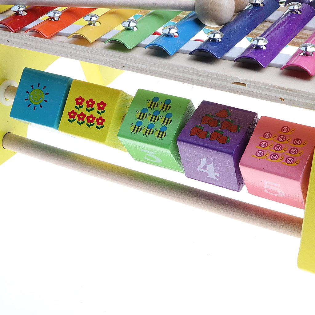 Музыкальный ксилофон и блоки бусины Abacus игра развивающая деревянная игрушка