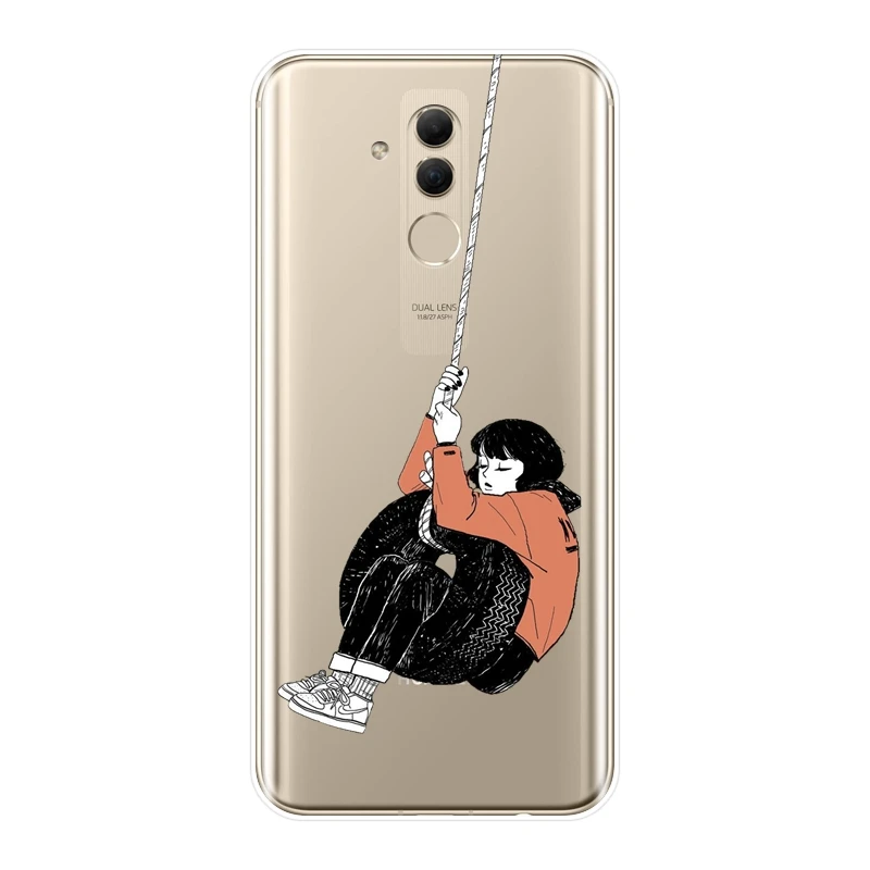 Японский эстетический чехол с рисунком для девочек Huawei Mate 7 8 9 10 20 Lite мягкий