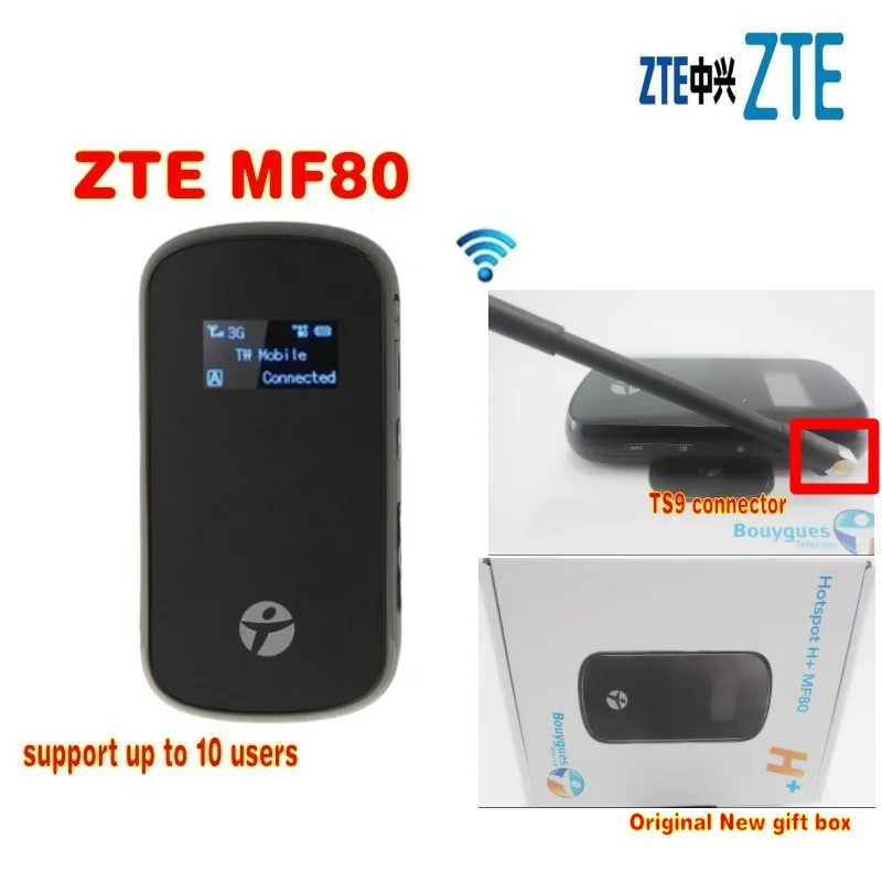 Разблокированный ZTE MF80 3g 4g Wi-Fi роутер 42 Мбит/с Мобильная точка доступа mifi dongle lte |