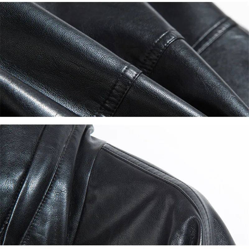 Женская короткая приталенная кожаная куртка из овчины однотонная большого