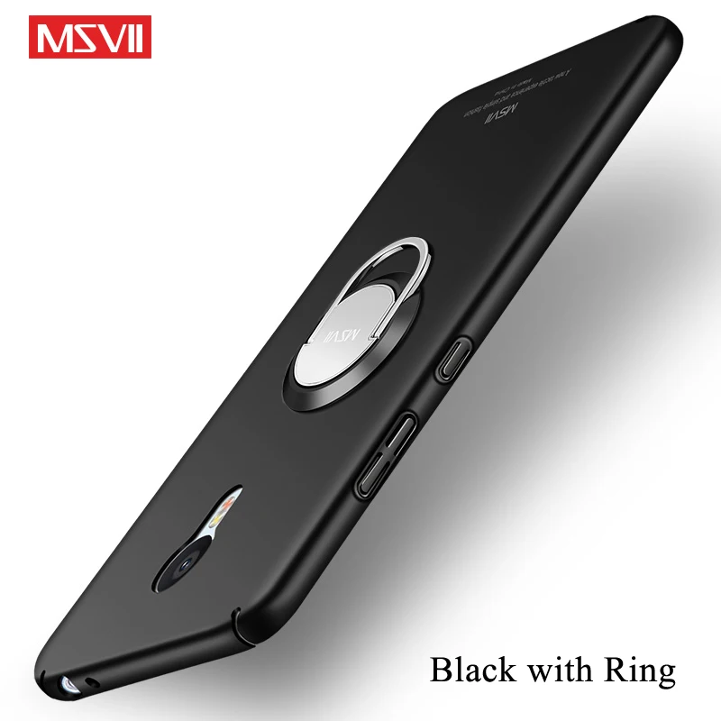 Black With Ring Чехол Msvii для Meizu M3 Note 3 чехол тонкий Матовые чехлы для Meizu M3s мини Чехол-держатель с кольцом для Meizu Note 3 Note3 чехол s - Цвет: Black With Ring