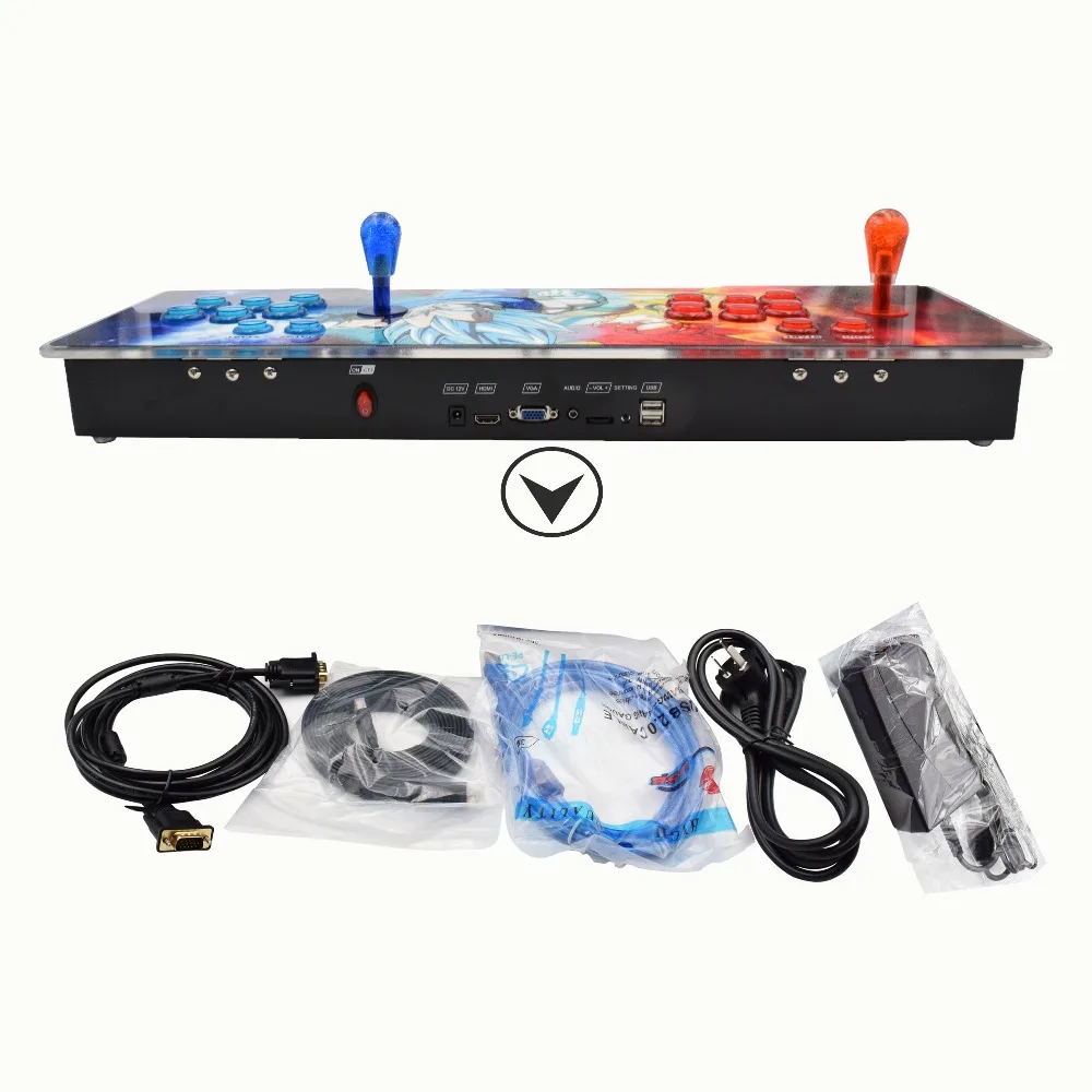 Новые Pandora 3D коробка с двумя джойстиками аркадная игровая консоль 2200 в 1 игра PCB плата консоль с светодиодный кнопки игрового автомата HDMI VGA Выход