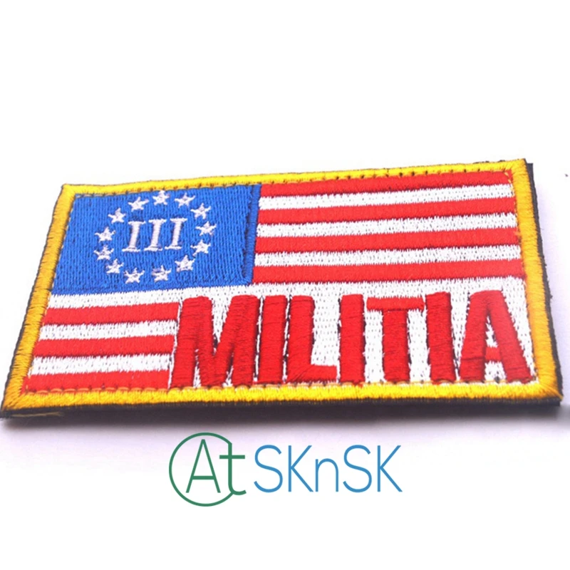 Mix Патч Военная униформа модель американский флаг ополчение патч emboridry разных цветов Куртки шляпа значок флаг США тактические патчи