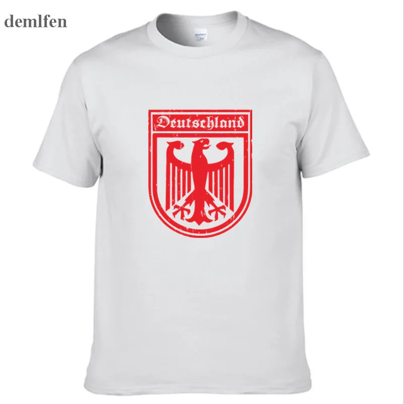 white Deutschland немецкий флаг; герб Орел с герба Германии Футболка Мужская Новая мода B человек o-образным вырезом Футболка Harajuku Топы Рубашки - Цвет: white