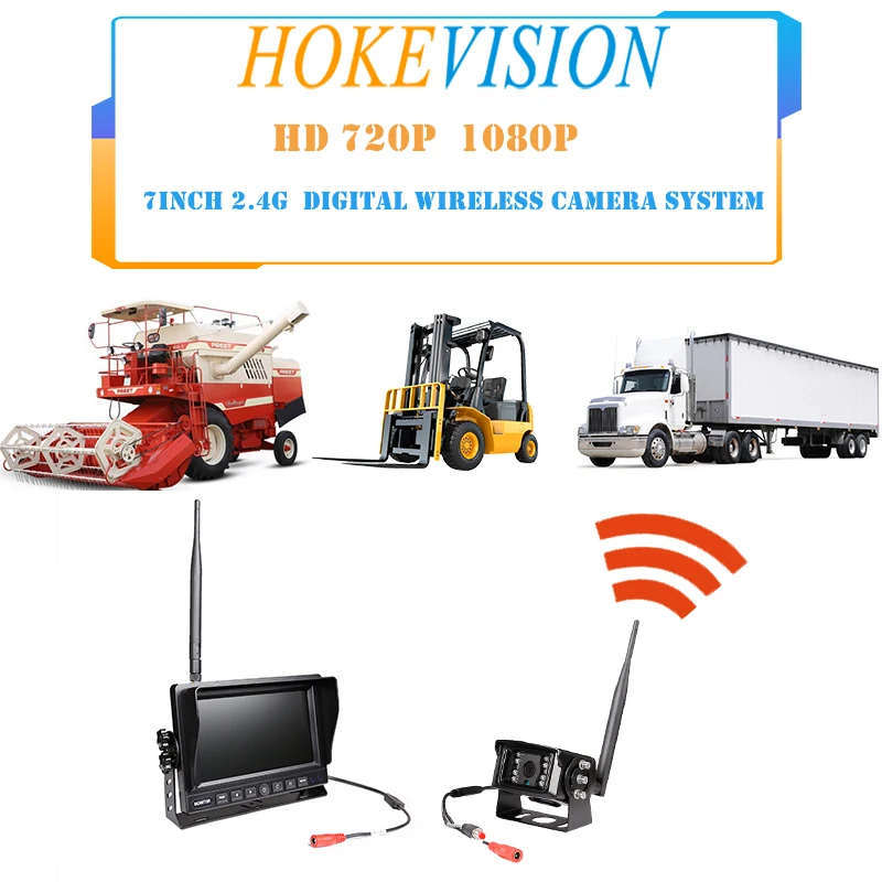 HOKEVISION 7 дюймов беспроводная камера заднего вида Автомобильный монитор TFT lcd для