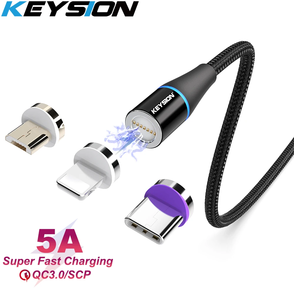 Магнитный USB C кабель KEYSION 5A для Samsung S10 S9 S8 A80 A50 A70 A30 Type быстрая зарядка телефона A7 2018