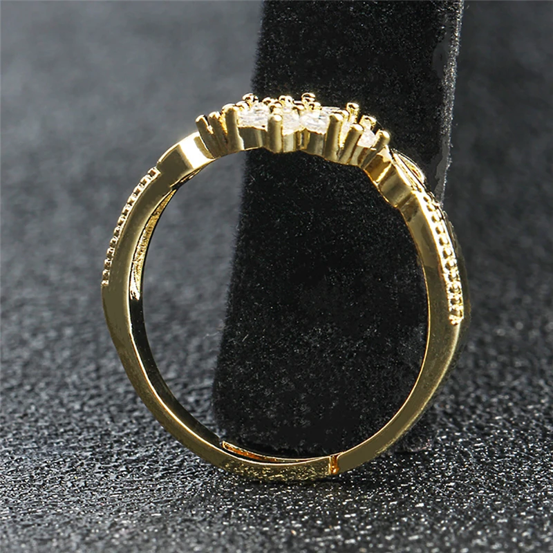 ROMAD Изящные изящные свадебные кольца в виде снежинки с нежным кристаллом и