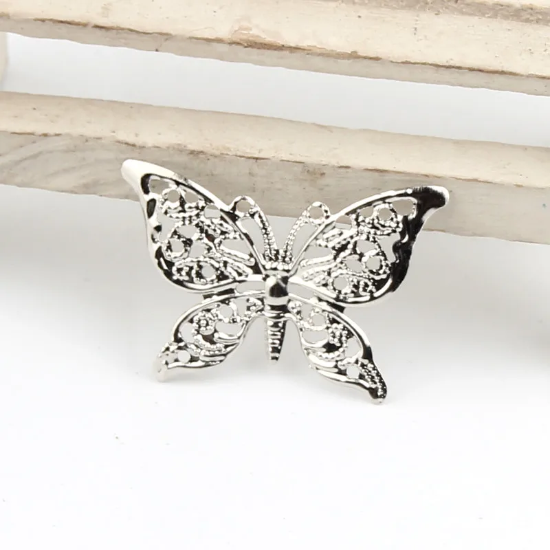 

30pcs 39X25mm Siliver Color Butterfly Shape Zinc Alloy Jewelry Accessories Alloy Jewelry Findings Connectors
