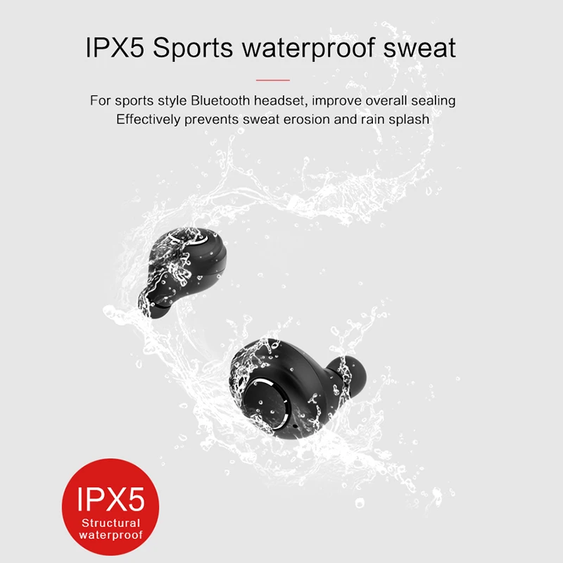 TWS-X8 TWS Bluetooth наушники Водонепроницаемая гарнитура настоящие беспроводные наушники мини стерео музыка с микрофоном для спорта с зарядным устройством