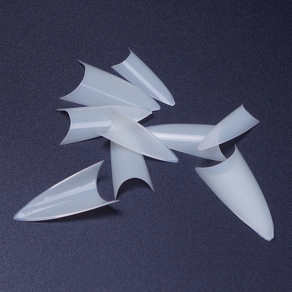 500 шт натуральные акриловые УФ гель французские острые Ложные Типсы для маникюра