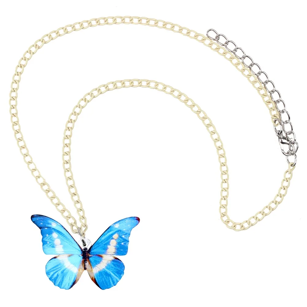 Женское акриловое ожерелье с бабочкой морфона хелены | Украшения и аксессуары