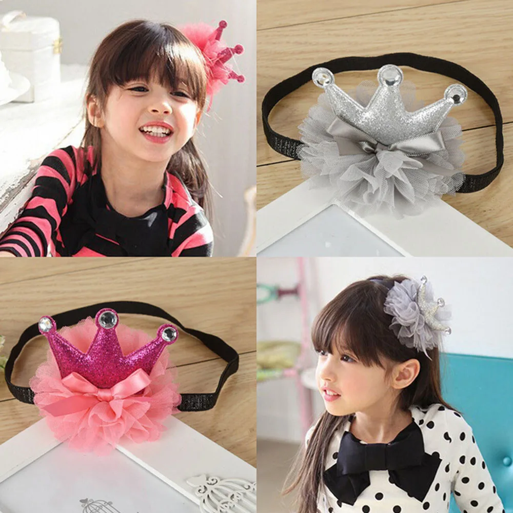 Повязка на голову для девочек детский эластичный цветок корона головной убор