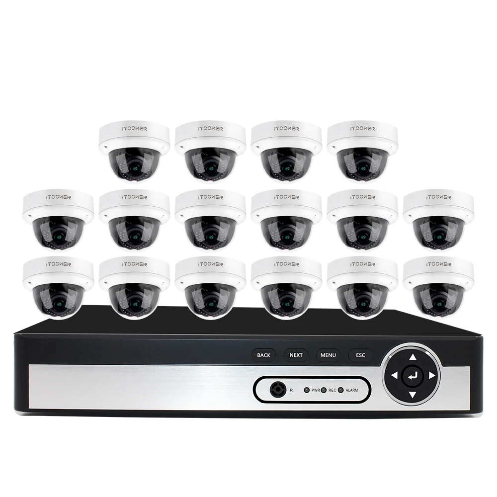16CH NVR комплект с 16 шт. Full HD 1080P PoE внутри помещений ip камера 2 0 мегапиксельная Сеть