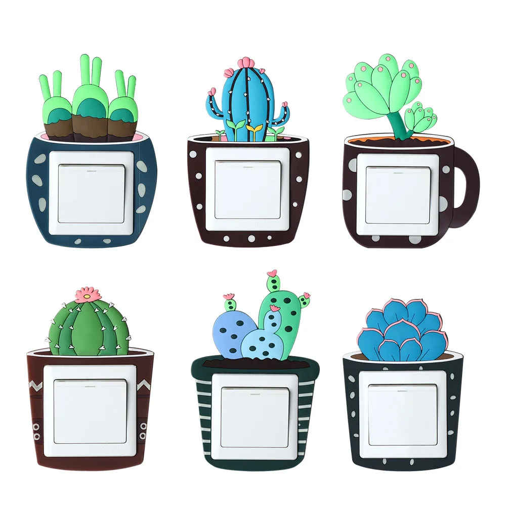 Светящаяся наклейка с переключателем в виде кактуса креативный переключатель