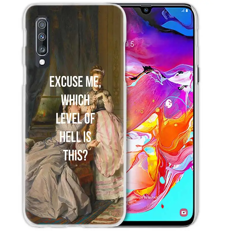 Художественный чехол для samsung Galaxy A50 A70 A20e A40 A30 A20 A10 A8 A6 Plus A9 A7 жесткий прозрачный чехол для телефона смешная Мона Лиза
