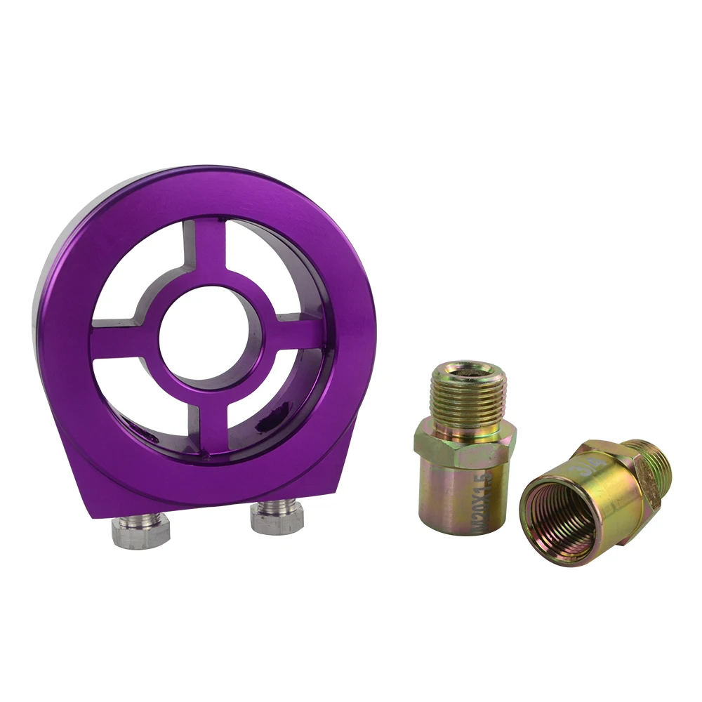 Фиолетовый M20X1.5 3/4-16 1/8 NPT алюминиевый гоночный масляный манометр Масляный фильтр Сэндвич-адаптер JR6722 - Цвет: Фиолетовый