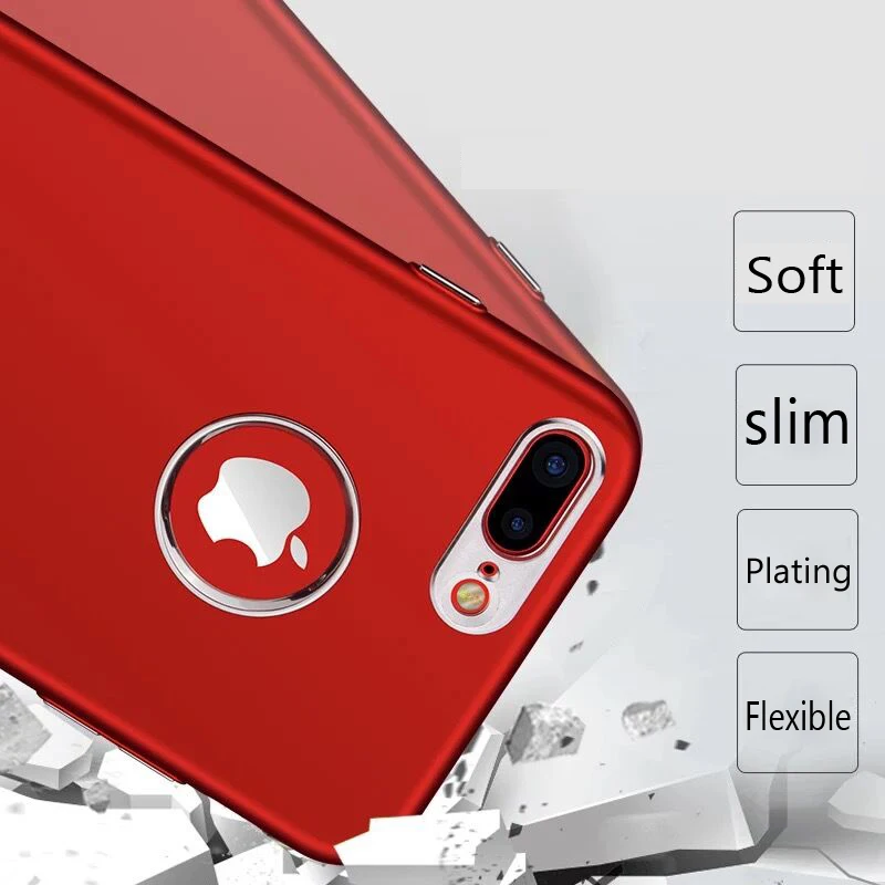 Phone Case For iPhone 7 Plus Soft Silicone + Metal Bumper On The Apple 6 6S 8 I6 I7 Back Cover Coque Shell | Мобильные телефоны и