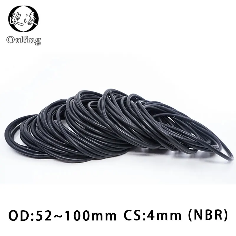 10 шт./лот резиновое кольцо NBR уплотнительное CS4mm OD52/55/60/65/70/75/80/85/90/95/100 мм Нитриловое