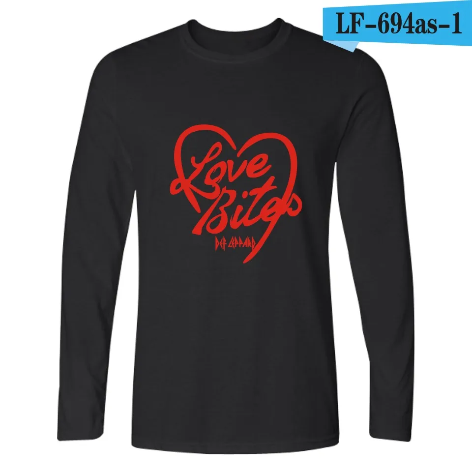 Новинка xxs 4xl Def Leppard рок группа футболка с длинными рукавами для мужчин Slim Fit футболки и хип хоп Футболка мужская брендовая в футболках - Цвет: black