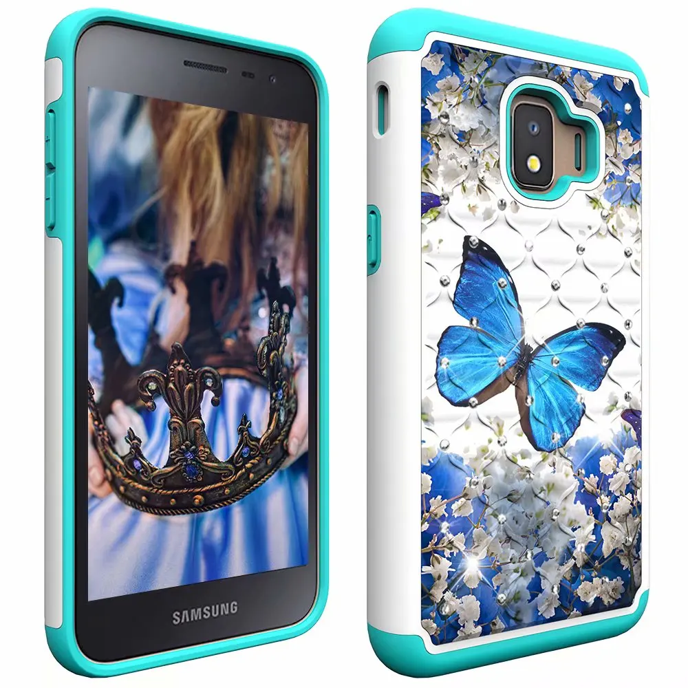 2 в 1 Алмазный чехол для телефона Samsung Galaxy S8 S9 Plus J2 J3 J7 A6 2018 Note 9 цветной мерцающий