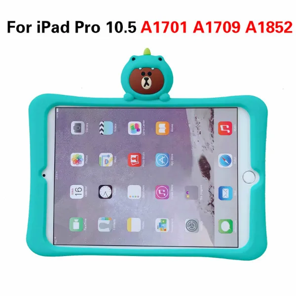 For iPad Pro 10.5 Милая розовая свинка изображением героев мультфильма "Маша и Медведь чехол для IPad 9,7 Pro 9,7 11 Air 2 iPad 2/3/4, 5, 6, мини-платье, на возраст 1, 2, 3, 4, мягкая силиконовая подставка чехол funda - Цвет: For iPad Pro 10.5