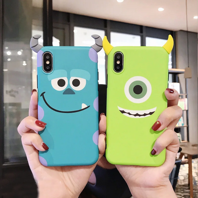 Мягкий чехол для iphone XR iPhone X XS Max 8plus 7 7plus 6 6S plus милый 3D-чехол с монстрами |