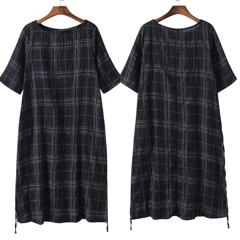

ZANZEA S 4XL 5XL Women Blouse Cotton Linen Top 2021 Summer Long Sleeve Plaid Vintage Split Baggy Blusa Femininas Oversized Shirt
