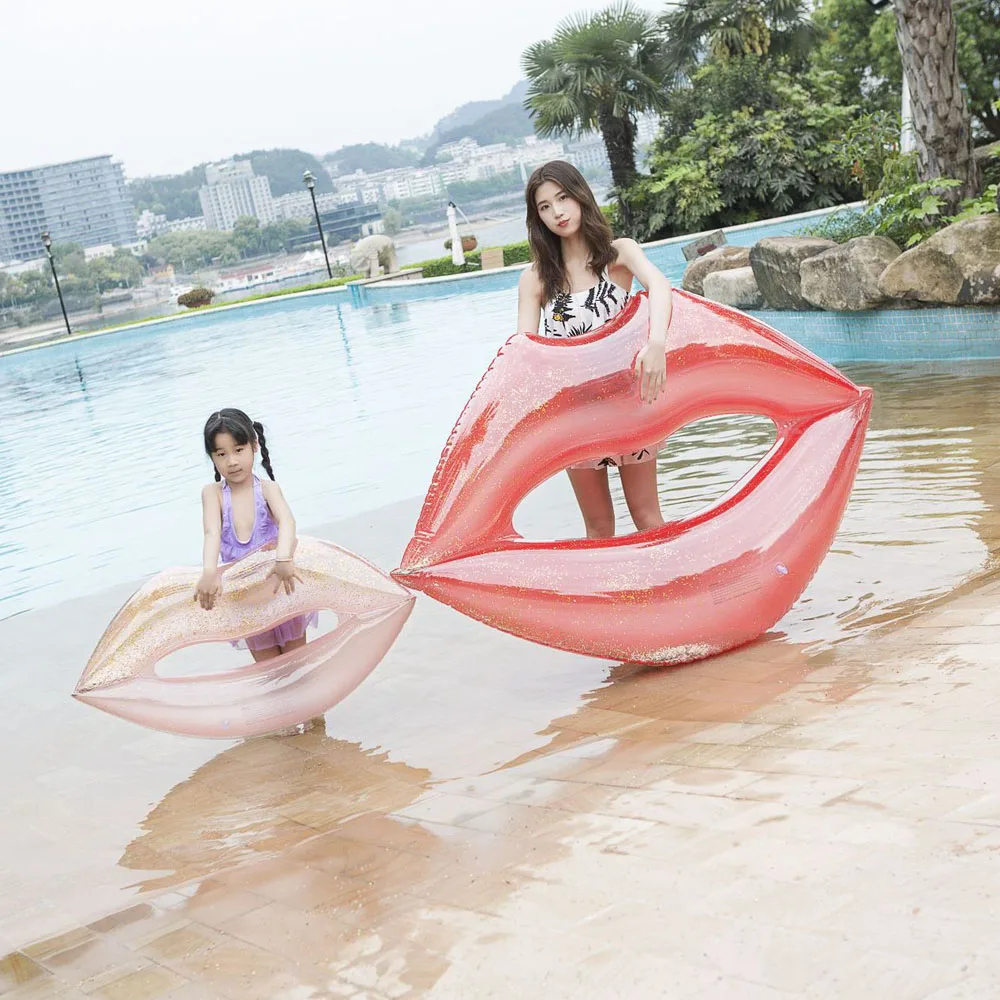 Надувные красные губы плавающие кольца блеск плавательный бассейн для взрослых