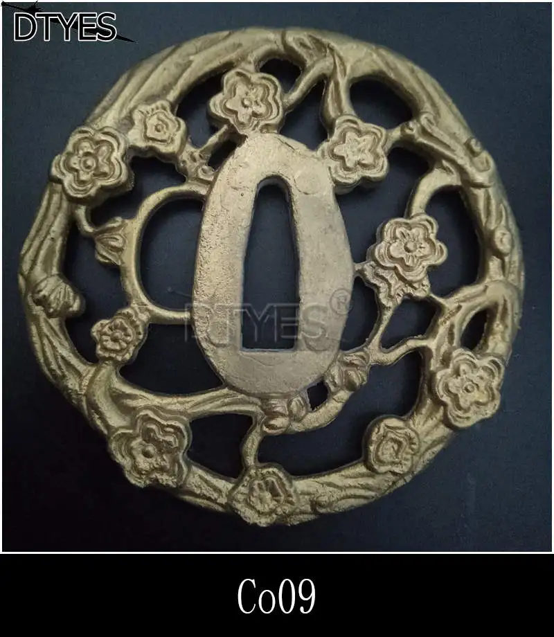 Высокое качество японские аксессуары для мечей Tsuba медная защита меч фитинги для Катана вакизаши Танто Co01-Co16 - Цвет: Co09